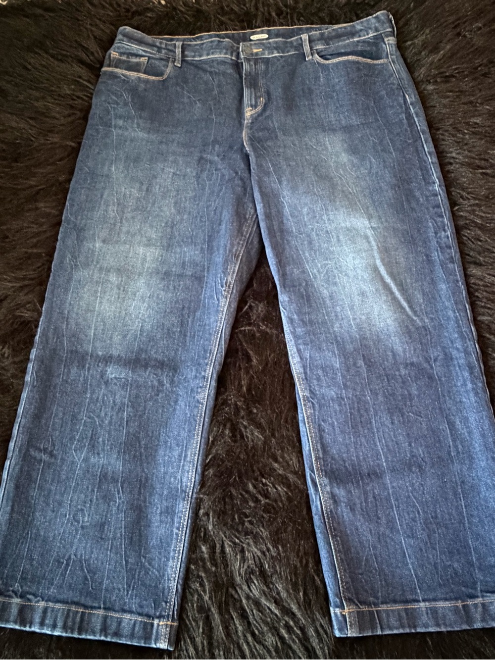 Old Navy Women's Straight Jeans in Dark Blue Indigo